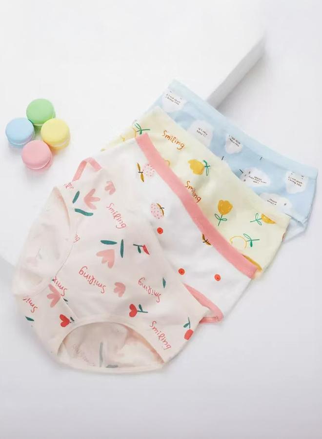 طقم سراويل داخلية قطن مطبوعة من 4 قطع